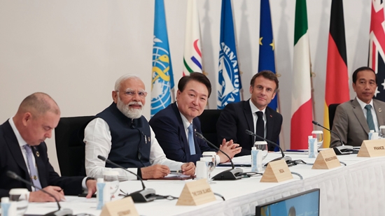 지난 20일 일본 히로시마에서 열린 G7 정상회의에 참석한 윤석열 대통령이 식량원조를 2배 확대하기로 선언했다. (사진제공:대통령실)