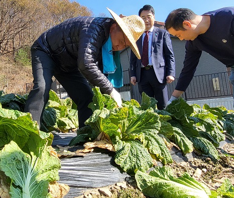김 지사는 김치생산업체 대표, 충북도 농식품유통과 직원들과 소통했다.